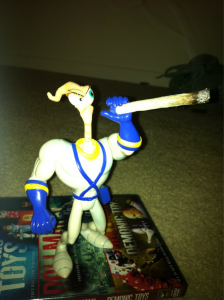 Earth Worm JIM holding a huge JOINT