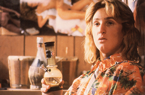 Jeff Spicoli with a plastic bong